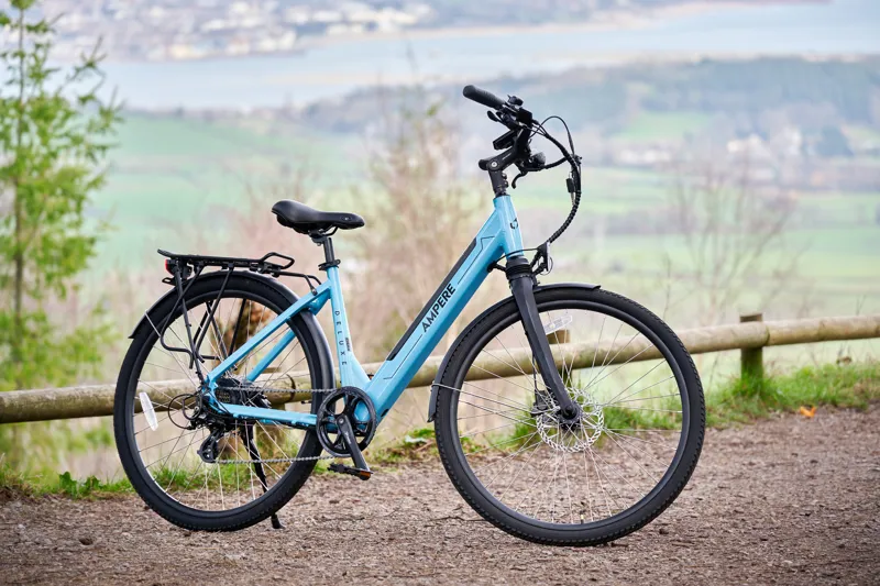 Ampere Deluxe Step Through 26 Inch Wheel Electric Bike Blue-2